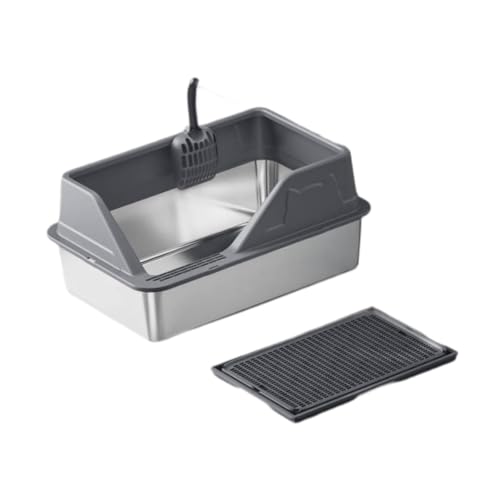 Sharplace Katzentoilette mit erhöhten Rändern Katzentoilette Spritzwassergeschützt Tierbedarf Sandkasten Katzen Bettpfanne und Matte, Tiefgrau Sharplace Katzentoilette mit erhöhten Rändern Katzentoilette Spritzwassergeschützt Tierbedarf Sandkasten Katzen Bettpfanne und Matte, Tiefgrau von Sharplace
