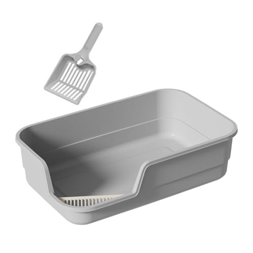 Sharplace Katzentoilette mit offener Oberseite, Siebmulde, leicht zu tragende Bettpfanne mit hohen Seitenwänden, für alle Arten von Katzenstreu, Katzentoilette, Grau Sharplace Katzentoilette mit offener Oberseite, Siebmulde, leicht zu tragende Bettpfanne mit hohen Seitenwänden, für alle Arten von Katzenstreu, Katzentoilette, Grau von Sharplace