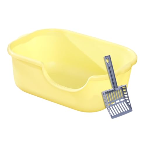 Sharplace Katzentoilette mit offener Oberseite, erhöhte Bettpfanne, Katzenbettpfanne, übergroßes Haustierzubehör für Hauskatzen, Katzentoilette, Sandkasten, Gelb Sharplace Katzentoilette mit offener Oberseite, erhöhte Bettpfanne, Katzenbettpfanne, übergroßes Haustierzubehör für Hauskatzen, Katzentoilette, Sandkasten, Gelb von Sharplace