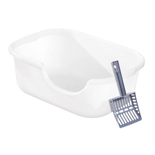Sharplace Katzentoilette mit offener Oberseite, erhöhte Bettpfanne, Katzenbettpfanne, übergroßes Haustierzubehör für Hauskatzen, Katzentoilette, Sandkasten, Weiß Sharplace Katzentoilette mit offener Oberseite, erhöhte Bettpfanne, Katzenbettpfanne, übergroßes Haustierzubehör für Hauskatzen, Katzentoilette, Sandkasten, Weiß von Sharplace