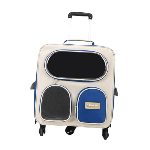 Sharplace Katzentrage-Rucksack mit Trolley, Hände frei, zum Wandern und Einkaufen, wasserdichtes Nylonmaterial, leicht, atmungsaktiv, mit Rädern, Blau Sharplace Katzentrage-Rucksack mit Trolley, Hände frei, zum Wandern und Einkaufen, wasserdichtes Nylonmaterial, leicht, atmungsaktiv, mit Rädern, Blau von Sharplace