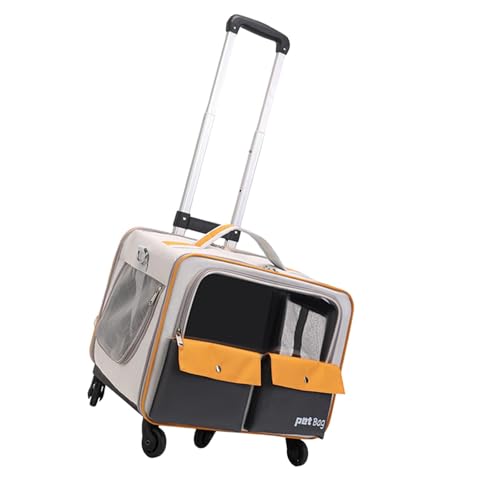 Sharplace Katzentrolley-Tasche, Haustier-Reisetasche, atmungsaktiv, große Kapazität, Handtasche, Haltbarkeit, Haustiertragetasche, Hunderucksack für kleine, Gelb von Sharplace