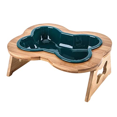 Sharplace Knochenform-Haustier-Hundenäpfe mit Holzständer, erhöht, geneigt, gegen Erbrechen, rutschfest, für Katzen und Hunde, Futterbehälter, Grünlich Sharplace Knochenform-Haustier-Hundenäpfe mit Holzständer, erhöht, geneigt, gegen Erbrechen, rutschfest, für Katzen und Hunde, Futterbehälter, Grünlich von Sharplace