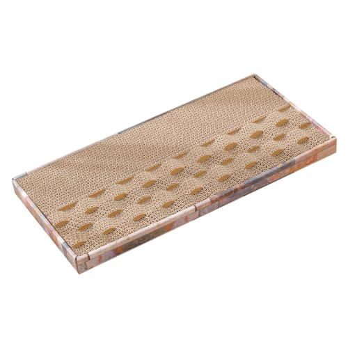 Sharplace Kratzbrett für Katzen aus Wellpappe, rechteckig, Kratztexturen-Design, Liege, Karton, Kratzbrett für Erwachsene Katzen von Sharplace