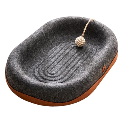 Sharplace Kratzmatte aus Filz für Katzen, für Nickerchen, Lounge, Spielzone, leicht, für alle Jahreszeiten geeignet, atmungsaktiv, Möbelschutz, umdrehbar, mit, Schwarzes Oval von Sharplace