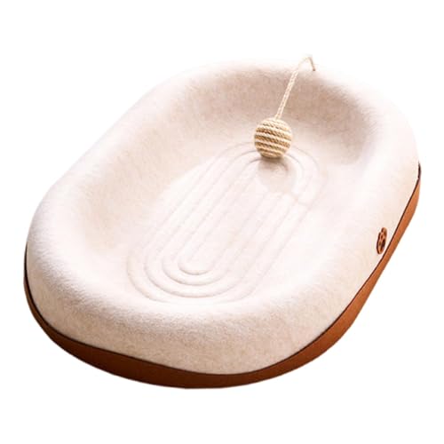 Sharplace Kratzmatte aus Filz für Katzen, für Nickerchen, Lounge, Spielzone, leicht, für alle Jahreszeiten geeignet, atmungsaktiv, Möbelschutz, umdrehbar, mit, Weißes Oval von Sharplace