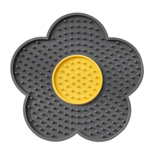 Sharplace Leckmatte für Hunde mit Saugnäpfen, Erdnussbutter-Pad, blumenförmige Haustier-Leckmatte für langsames Fressen, für Badetraining, Grau Sharplace Leckmatte für Hunde mit Saugnäpfen, Erdnussbutter-Pad, blumenförmige Haustier-Leckmatte für langsames Fressen, für Badetraining, Grau von Sharplace