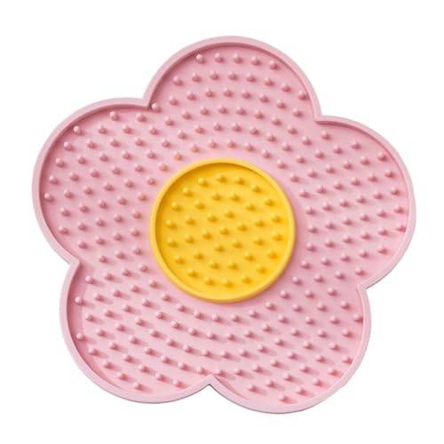 Sharplace Leckmatte für Hunde mit Saugnäpfen, Erdnussbutter-Pad, blumenförmige Haustier-Leckmatte für langsames Fressen, für Badetraining, Rosa Sharplace Leckmatte für Hunde mit Saugnäpfen, Erdnussbutter-Pad, blumenförmige Haustier-Leckmatte für langsames Fressen, für Badetraining, Rosa von Sharplace