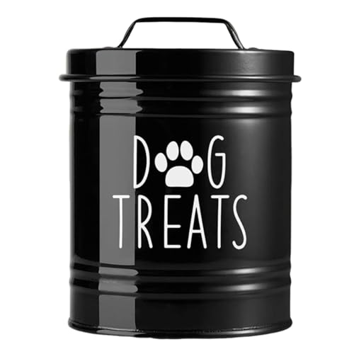 Sharplace Luftdichter Vorratsbehälter für Hundefutter, dekorative Geschenke für Tierbesitzer, tragbares Haustierglas mit großer Kapazität, Schwarz von Sharplace