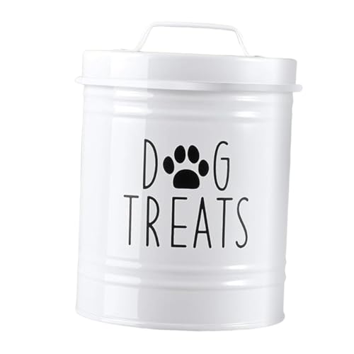 Sharplace Luftdichter Vorratsbehälter für Hundefutter, dekorative Geschenke für Tierbesitzer, tragbares Haustierglas mit großer Kapazität, Weiß von Sharplace