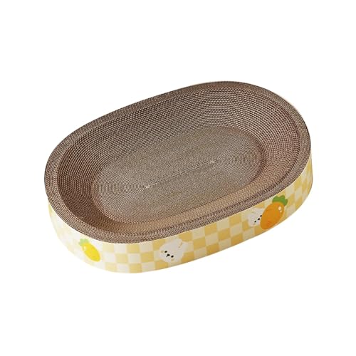 Sharplace Ovales Katzenkratzbett, 2-in-1-Katzenkratzbrett, Trainingsspielzeug, Ruhe, atmungsaktiv, Heimtierbedarf, Kratzpad aus Wellpappe, 65x50x9cm von Sharplace