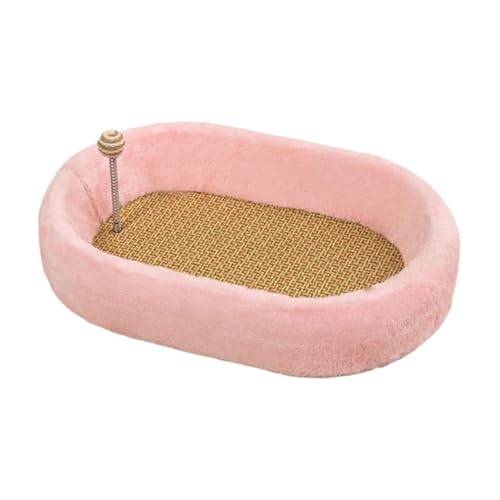 Sharplace Ovales Katzenkratzbrett Katzenkratzbrett Lounge Nest Möbelschutz Heimtierbedarf Übung Kätzchenbett, Rosa von Sharplace