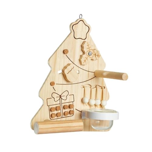 Sharplace Parrot Cage Perch Vogel Kletterspielplatz aus Holz mit Foraging Futterbecher Und Korken für Papageien Wellensittiche Kanarienvögel Nymphensittiche von Sharplace
