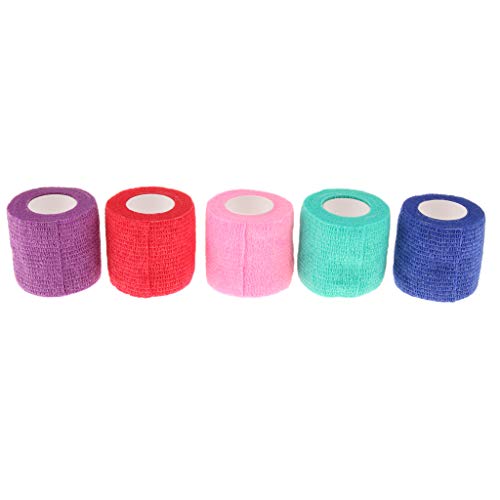 Sharplace Pet/Sport Cohesive Bandage Selbstklebendes Tierwickelband 1,8 M – 5 (zufällige Farbe), M von Sharplace