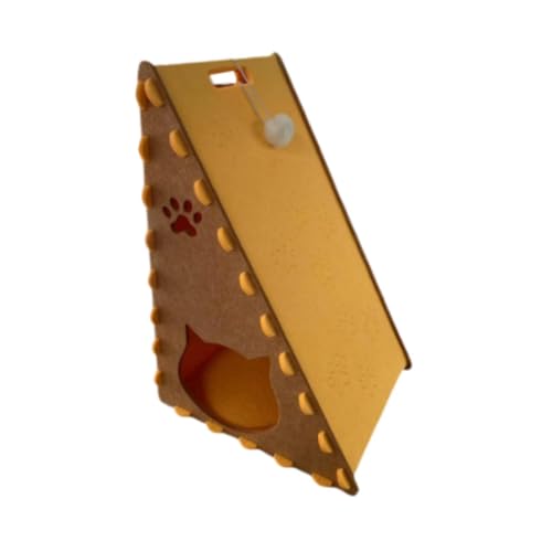 Sharplace Pet Cat House Kätzchen Schlafbett Katzenversorgungen Innennutzung Innenkatzen Filz Filz Katzenbett Höhle Privatsphäre Anti -Schlupf -Kratzerfestigkeit, Braungelb von Sharplace