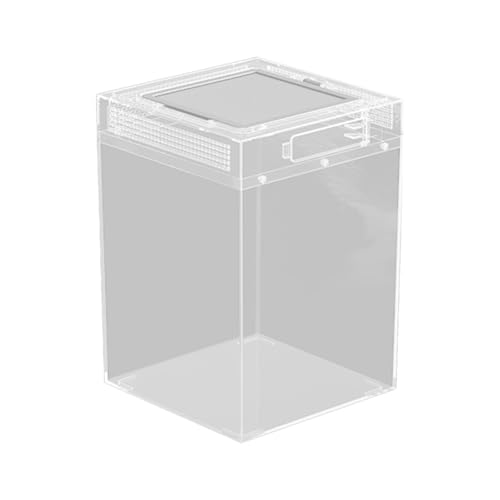 Sharplace Reptilien-Terrarium-Behälter, tragbar, durchsichtig, Schildkrötentank, transparenter Reptilienkäfig, Reptilien-Futterbox für, L von Sharplace