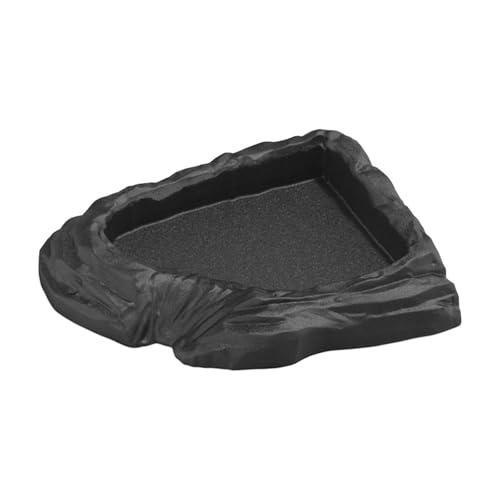 Sharplace Reptilien-Wasser, Eck-Reptilien-Futter, Wasser, Mehrzweck-Terrarium- für Schildkröten, Chamäleons, halbaquatische Schlangen, Schwarz von Sharplace