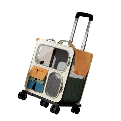 Sharplace Rollbare Katzentragetasche, Handtasche mit Teleskopgriff, Haustier-Rolltragerucksack für große Katzen, kleine Hunde, Kätzchen, Reisen und Wandern von Sharplace