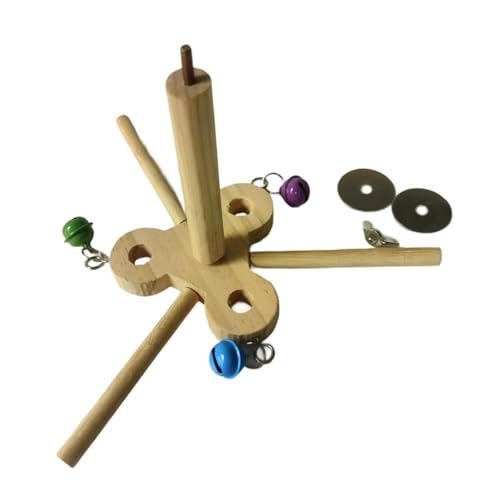 Sharplace Rotierendes Vogel-Sitzstangenspielzeug, hölzerner Papageienständer, Käfigzubehör, Holzrad, Papageienspielzeug, für Nymphensittiche, Sharplace Rotierendes Vogel-Sitzstangenspielzeug, hölzerner Papageienständer, Käfigzubehör, Holzrad, Papageienspielzeug, für Nymphensittiche, von Sharplace