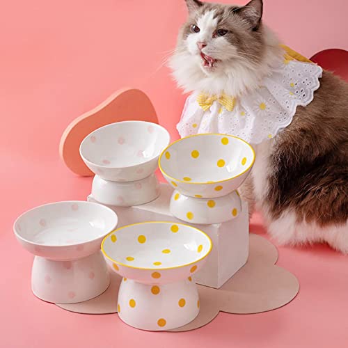 Sharplace Set von 4 Keramik Katzenfutterspendern mit Schräger Schale, 200 Ml - Luxuriöse Futternäpfe für Katzen von Sharplace