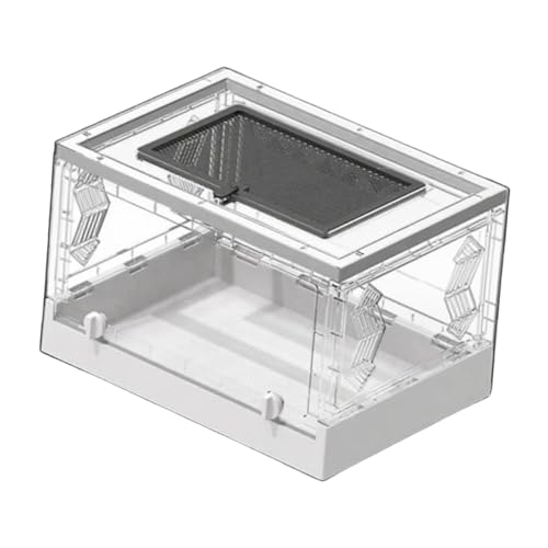 Sharplace Transparentes, faltbares Reptilienbecken, Lebensraum für Eidechsen, Desktop-Haustiergehege mit Schiebedeckel, tragbares Zuchtbecken, 41,9 x 30 x 25,9, Weiß Sharplace Transparentes, faltbares Reptilienbecken, Lebensraum für Eidechsen, Desktop-Haustiergehege mit Schiebedeckel, tragbares Zuchtbecken, 41,9 x 30 x 25,9, Weiß von Sharplace