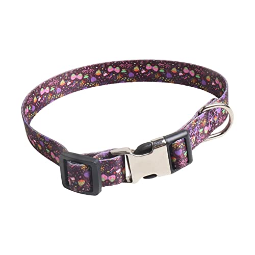 Sharplace Verstellbares Nylon-Hundehalsband mit Mustern, bequemes Haustier-Katzenhalsband für kleine, mittelgroße und große Hunde, Blume, 2x45CM von Sharplace