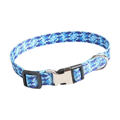 Sharplace Verstellbares Nylon-Hundehalsband mit Mustern, bequemes Haustier-Katzenhalsband für kleine, mittelgroße und große Hunde, Wal, 2x45CM von Sharplace