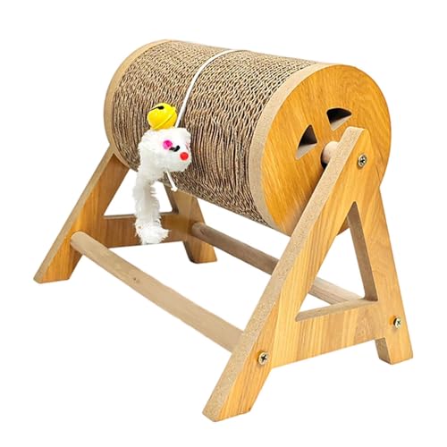 Sharplace Vertikales Katzenkratzbrett, Katzenkratzbrett, Kätzchen-Geschenk, Ruhendes stilvolles Kratzrad, interaktives Spielzeug, Möbelschutz, S von Sharplace