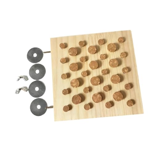 Sharplace Vogel Spielzeug Kauen Hängendes Vogel Korken Vogelkäfig Zubehör Interaktives Holzspielzeug für Papageien Heimdekoration 14cmx14cmx2cm von Sharplace