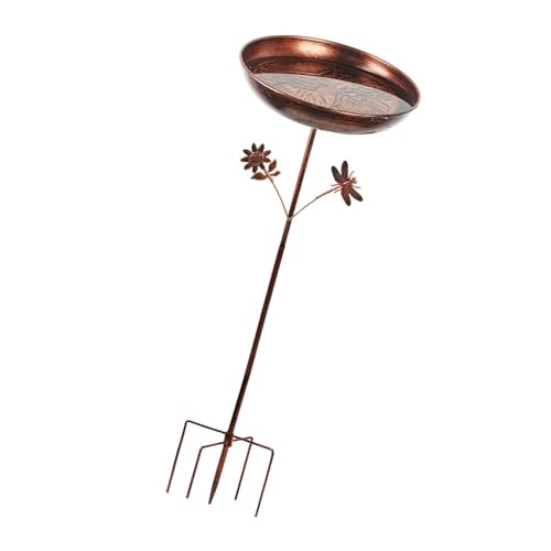 Sharplace Vogelbad, Vogelhäuschen für den Außenbereich, Dekoration, Geschenk, stabiles Vogelhäuschen mit Pfahl, Garten, Metall, Vogelbad für Hof, Rasen, von Sharplace