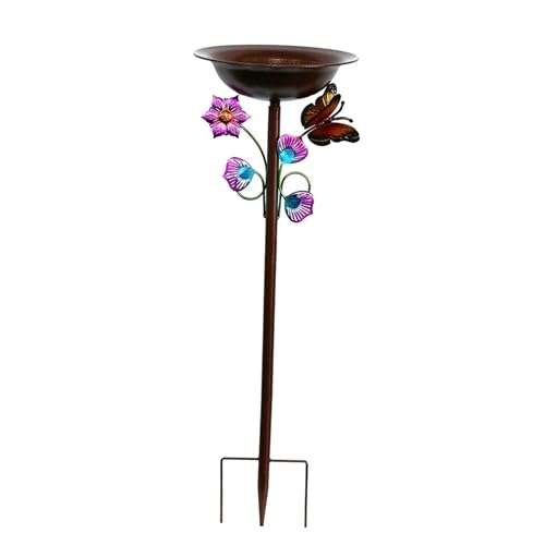 Sharplace Vogelbad für den Außenbereich, Vogelbad aus, stehend mit Pfahl, Elegante Vogeltränke, dekorativ für Terrasse, Hof, Rasen, draußen, Bunt von Sharplace