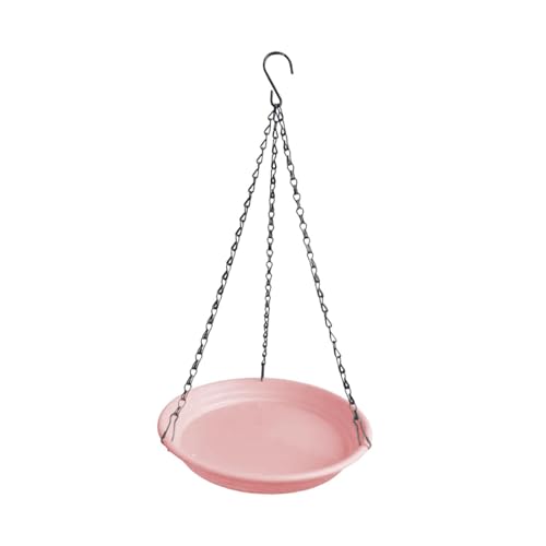 Sharplace Vogelfutterspender und Vogelbadschale, Vogelbad, Gartendekoration, Vogelfuttertablett für den Außenbereich, Fütterung für Bäume, Balkon, Hof, Rosa von Sharplace