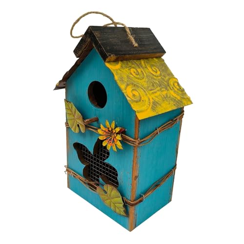 Sharplace Vogelhäuschen zum Aufhängen, Gartendekoration für den Außenbereich, originelles rustikales -Nest, Vogelschutz, Vogelhütte für Garten, BLAU Sharplace Vogelhäuschen zum Aufhängen, Gartendekoration für den Außenbereich, originelles rustikales -Nest, Vogelschutz, Vogelhütte für Garten, BLAU von Sharplace