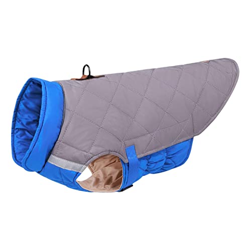 Sharplace Warme Hundekleidung, modische Kleidung, bequem, leicht, Mantel, Jacke, Kleidung, Winter, Hundeweste für kaltes Wetter, Welpen, Haustier, Kostüm, Grau Blau von Sharplace