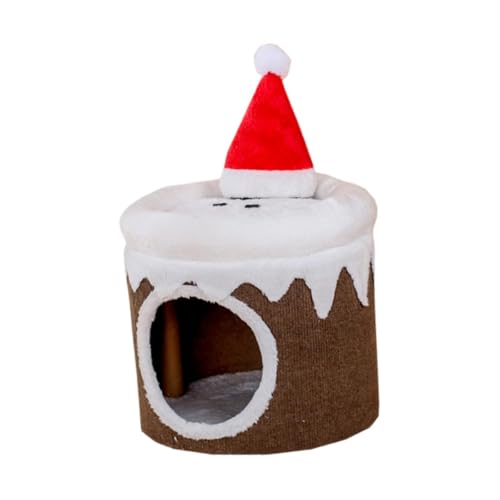 Sharplace Weihnachts-Katzenhaus aus Karton, zum Ausruhen im Winter, für, Kratzfest, für draußen, Bequeme Möbel, Katzenbett, Katzentunnel von Sharplace