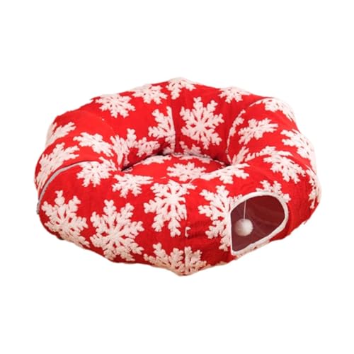 Sharplace Weihnachts-Katzentunnel, Bett, Höhle, Donut, Übungszubehör für Haustiere, praktischer Katzen-Donut-Tunnel unter dem Weihnachtsbaum für Kätzchen und von Sharplace