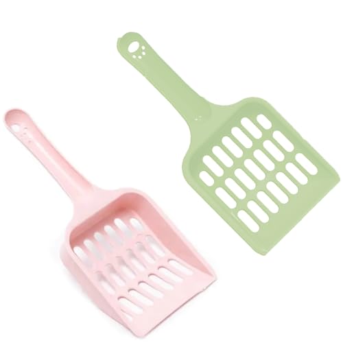 Katzenkotschaufel-Set aus robustem Kunststoff, langlebig und leicht zu reinigen, für Katzenklo, Schaufel für Katzenbesitzer, Rosa und Grün, 2 Stück Katzenkotschaufel-Set aus robustem Kunststoff, langlebig und leicht zu reinigen, für Katzenklo, Schaufel für Katzenbesitzer, Rosa und Grün, 2 Stück von Shatore