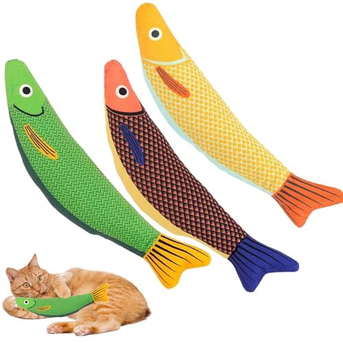Shatore 3 x Katzenminze-Spielzeug – Interaktives Plüsch-Katzenminze-Fischspielzeug für Indoor-Katzen und Kätzchen, weiches und langlebiges Katzenspielzeug zum Spielen Shatore 3 x Katzenminze-Spielzeug – Interaktives Plüsch-Katzenminze-Fischspielzeug für Indoor-Katzen und Kätzchen, weiches und langlebiges Katzenspielzeug zum Spielen von Shatore