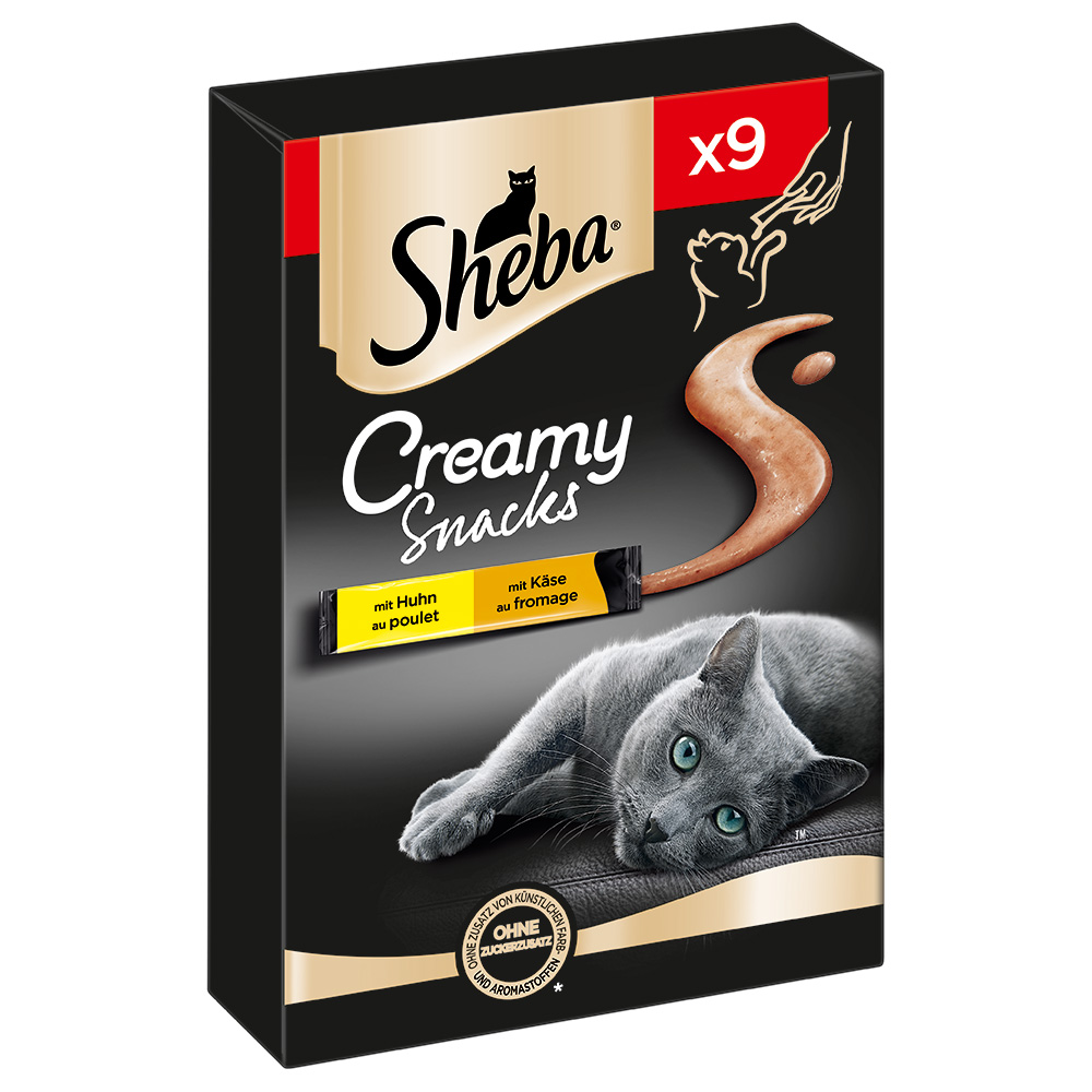 2 + 1 gratis! 3 x Sheba Creamy Snacks - Huhn und Käse (27 x 12 g) von Sheba