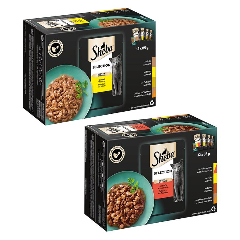 96 x 85 g Sheba Varietäten Frischebeutel zum günstigen Sparpreis! - Mixpaket 1 (6 Sorten) von Sheba