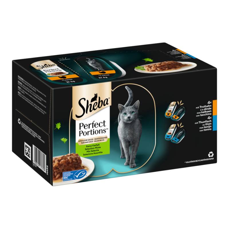 Megapack Sheba Perfect Portions 64 x 37,5 g - Truthahn & Thunfisch in Sauce von Sheba