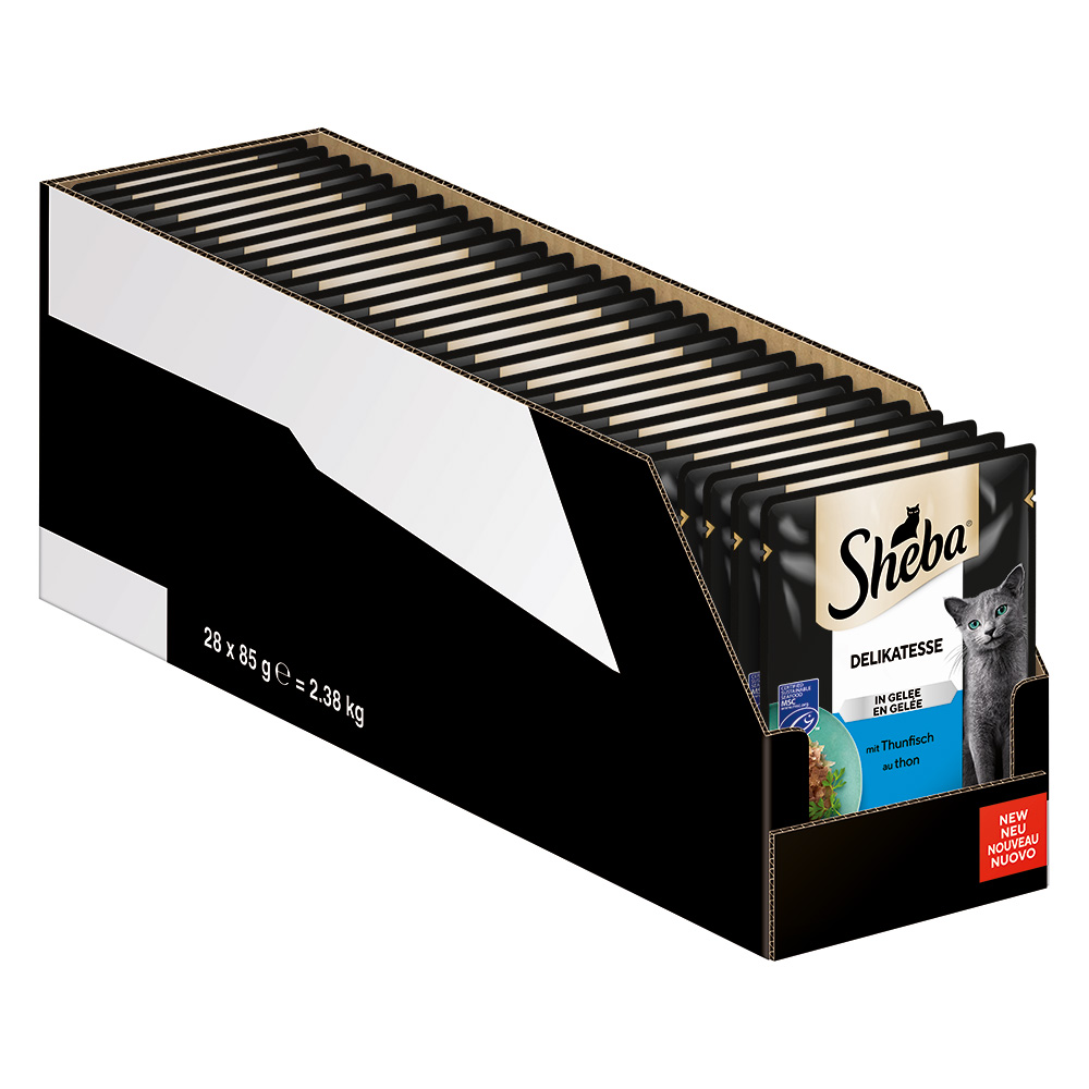 Megapack Sheba Varietäten Frischebeutel 28 x 85 g -  Delikatesse in Gelee mit Thunfisch von Sheba