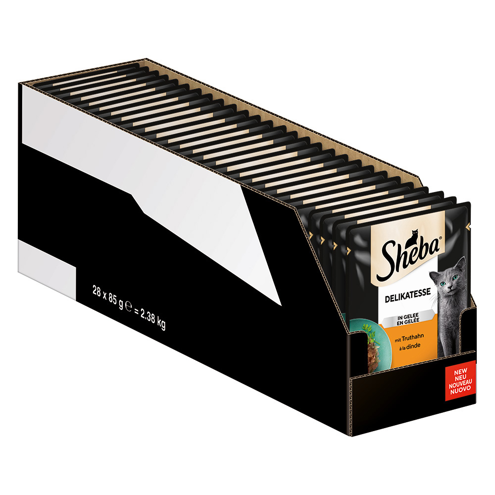 Megapack Sheba Varietäten Frischebeutel 28 x 85 g - Delikatesse in Gelee mit Truthahn von Sheba