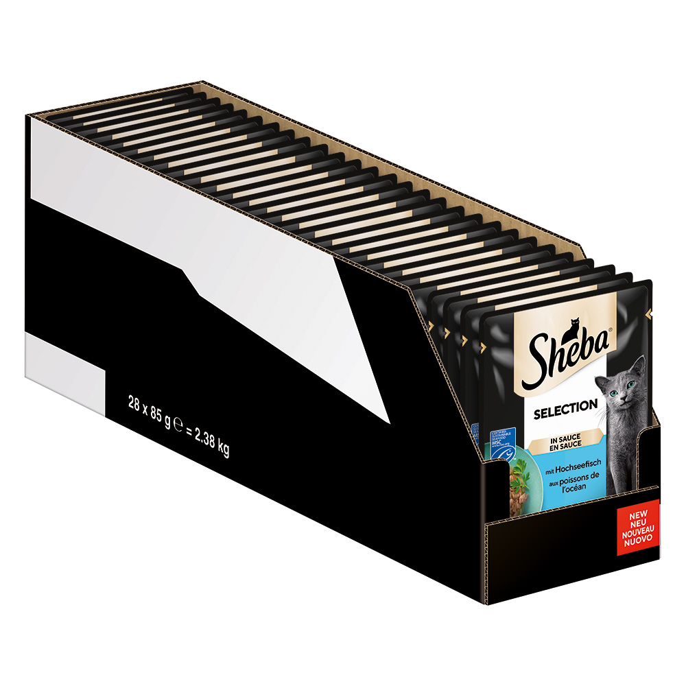 Megapack Sheba Varietäten Frischebeutel 28 x 85 g - Selection in Sauce mit Hochseefisch von Sheba