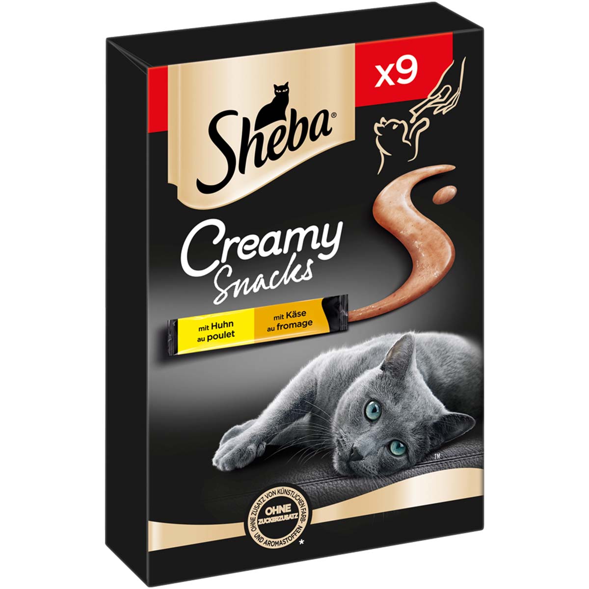 SHEBA® Creamy Snacks mit Huhn und Käse 9x12g von Sheba