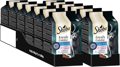 SHEBA® Fresh Cuisine Taste of Tokyo mit Thunfisch, Lachs und Weißfisch (MSC) 12 x 6 x 50g von Sheba