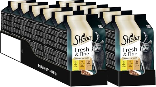 SHEBA® Fresh & Fine in Sauce mit Huhn, Truthahn und Ente 12 x 6 x 50g von Sheba