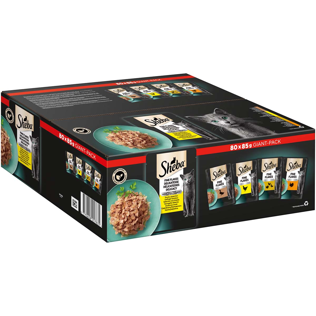 Sheba Giant Pack Geflügel Variation in Gelee 80x85g von Sheba