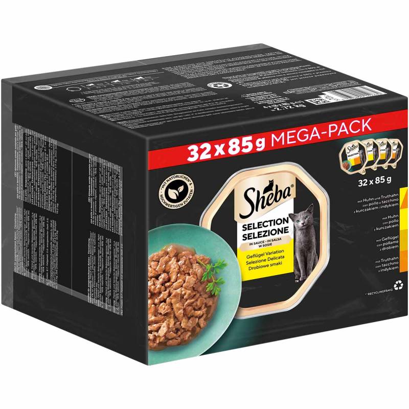 Sheba Mega Pack Geflügel Variation in Sauce 32x85g von Sheba