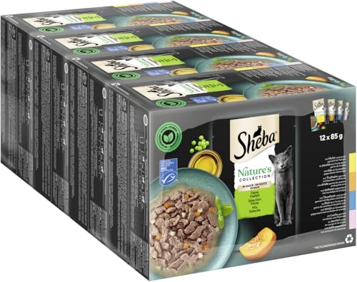 SHEBA® Nature's Collection Portionsbeutel Feine Vielfalt in Sauce MSC 4 x 12x85g von Sheba